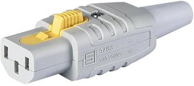 Фото 1/2 3-122-075, Rewirable V-Lock Connector - Gray - 18 AWG - 8.5mm Cable Guard - IEC 10A - UL/CSA 15A