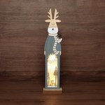 504-007, Деревянная фигурка с подсветкой Рождественский олень 11х5х47 см