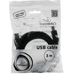 CCF-USB2-AMBM-10, Кабель; USB 2.0; вилка USB A,вилка USB B; позолота; 3м; черный