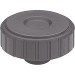 134321 Black Knurled Clamping Knob, M6, Threaded Hole