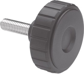 134456 Knurled Clamping Knob, M10, Threaded Stud