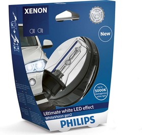 Фото 1/6 Лампа автомобильная D3S 42V-35W (PK32d-5) WhiteVision gen 2 (Philips)