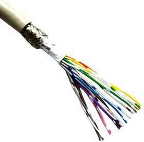 3644B/16-100SF, Multi-Conductor Cables 16 COND SH/JCK 100' TWIST BEIGE 28AWG