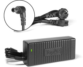 Блок питания (сетевой адаптер) TopOn для ноутбуков Sony Vaio 19.5V 6.2A 120W 6.5x4.4 мм с иглой черный, с сетевым кабелем