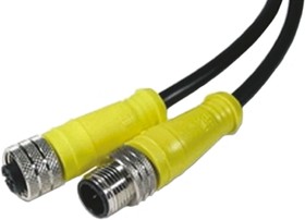Фото 1/2 1200060051, Straight Female 4 way M12 to Straight Male 4 way M12 Sensor Actuator Cable, 3m