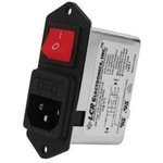 082.00601.00-RSI, AC Power Entry Modules 6A 120/250VAC Red Illum Switch