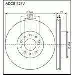 ADC01124V, Brake disc | rear |