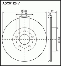 Диск тормозной задний вентилируемый ADC01124V