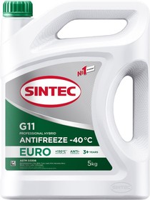 Фото 1/5 Антифриз Sintec Antifreeze Euro G11 Green -40 5Кг (4Шт) (800523) SINTEC арт. 990554