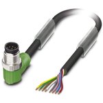 1522545, Right Angle Male 8 way M12 to Unterminated Sensor Actuator Cable, 1.5m
