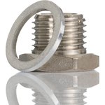 160050028, 1/4 in Male Nickel Plated Brass Plug Fitting for G1/4in
