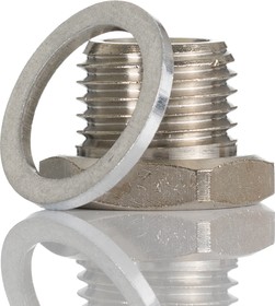 Фото 1/3 160050028, 1/4 in Male Nickel Plated Brass Plug Fitting for G1/4in