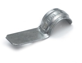 Фото 1/2 Скоба металлическая однолапковая СМО d12-13 мм для монтажного пистолета (без отверстий) (100шт/уп) Промрукав