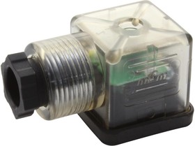 Фото 1/3 121064-0168, 121064 2P DIN 43650 C DIN 43650 Solenoid Connector with Indicator Light, 24 V Voltage