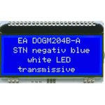 EA DOGM204B-A, Дисплей: LCD, алфавитно-цифровой, STN Negative, 20x4, голубой