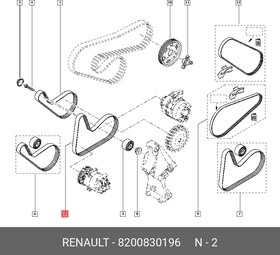 8200830196, Ремень п/к 7PK1035 RENAULT