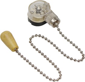 32-0105-1, Выключатель для настенного светильника c деревянным наконечником «Silver», индивидуальная упаковка,