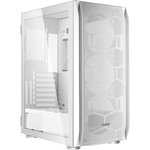 Ginzzu GL185 White боковая дверца закаленное стекло на петлях на магнитах