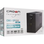 Источник бесперебойного питания CROWN ИБП CMU-SP650EURO {650VA, металл ...