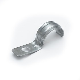 Скоба металлическая однолапковая усиленная противопожарная СМОУ d21-22 мм отв. d 6,5 мм (100шт/1000шт уп/кор) Промрукав