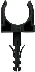 Крепеж-клипса с дюбелем чёрная d16 мм в малой упаковке (10шт/900шт уп/кор) Промрукав