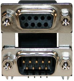 178-009-513R671, STACKED D SUB CONNECTOR, RCPT/RCPT, 9POS