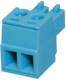 Фото 1/2 TBP02P1-381-02BE, Pluggable Terminal Blocks Terminal block, pluggable, 3.81, plug, 2 pole, slotted screw, blue
