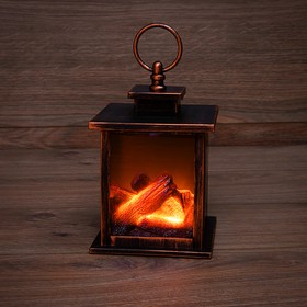 Фото 1/10 511-031, Светодиодный камин Кантри с эффектом живого огня 12х12х18,5 см, батарейки 3хАА (не в комплекте)