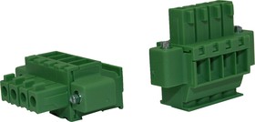 Разъём KLR15GKAM-3.5-04P 4P/7A/320V/1.5mm2/ RM3.5mm/Зелёный (НУ=50шт)