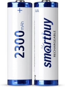 Фото 1/7 Аккумулятор NiMh Smartbuy AA/2BL 2300 mAh (24/240) (SBBR-2A02BL2300)