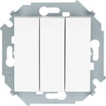 Трехклавишный выключатель 10А, 250В, винтовой зажим, белый 18 1591391-030