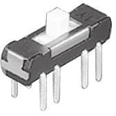 CL-SB-22C-12, Slide Switches slide , 2 pole 2 cont., side set., thru hole, gold contact, 2mm knob