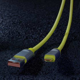 Фото 1/3 Кабель для зарядки и передачи данных, супертолстый BOLD MICRO USB желтый, 3А, TPE, 1 м, Smartbuy (IK-12BOLD-YELLOW)