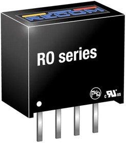 RO-0515S/P, Преобразователь DC/DC, 1Вт, Uвх 4,5-5,5В, Uвых 15ВDC, Iвых 66мА