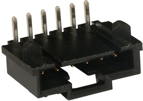 70555-0006, Pin Header, Wire-to-Board, 2.54 мм, 1 ряд(-ов), 7 контакт(-ов), Through Hole Right Angle