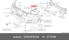 55565FE030, Кpонштейн бампеpа левый