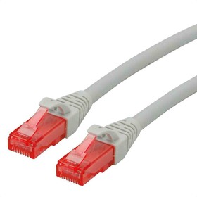 21.15.2940-50, Cat6 Male RJ45 to Male RJ45 Ethernet Cable, U/UTP, Grey LSZH Sheath, 300mm, Low Smoke Zero Halogen (LSZH)