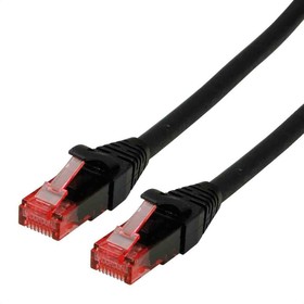 21.15.2945-50, Cat6 Male RJ45 to Male RJ45 Ethernet Cable, U/UTP, Black LSZH Sheath, 300mm, Low Smoke Zero Halogen (LSZH)