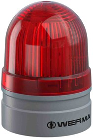 260.120.60, EvoSIGNAL Mini Series Red EVS, Flashing Beacon, 115 230 V ac, Base Mount, LED Bulb, IP66