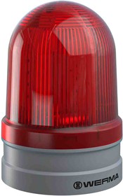 262.110.70, EvoSIGNAL Maxi Series Red Multiple Effect Beacon, 12 V, 24 V, Base Mount, LED Bulb, IP66