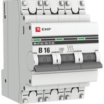 Автоматический выключатель 3P 16А (В) 4,5kA ВА 47-63 PROxima mcb4763-3-16B-pro