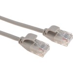 02-0380-05, Патч-корд U/UTP, CAT 6A (10G), RJ45-RJ45, 28AWG, LSZH, серый, 0,5м