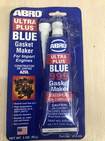 410AB_Уценка_поравна упаковка, Герметик силиконовый Abro CША 999 синий Ultra Plus 85 г_Уценка_поравна упаковка
