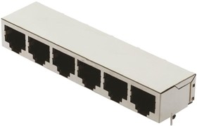 09455511126, Modular Connectors / Ethernet Connectors RJ Industrial RJ45 6-port Jack Cat5, solder, angled