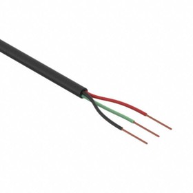 30-00006, Multi-Conductor Cable Polyvinyl Chloride 3Conductors 24AWG 3.6mm 300V Black Polyvinyl Chloride
