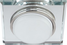 Фото 1/7 Светильник встраиваемый под лампу GX53 зеркальный/серебро скошенный край (SBL-14SL-GX53)/30