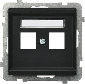 Ospel Sonata Черный металлик Накладка компьютерной розетки 2-й, без рамки