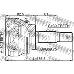 0110-GRJ150, Шрус наружный 30x72.5x30