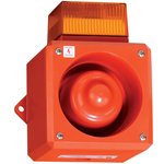 YL50/D50/R/RF/WR, YL50 Series Red Sounder Beacon, 24 V dc, IP66, Fixed Mount ...