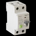 Автоматический выключатель дифференциального тока АВДТ AC 2P 30mA 6kA 20A ...